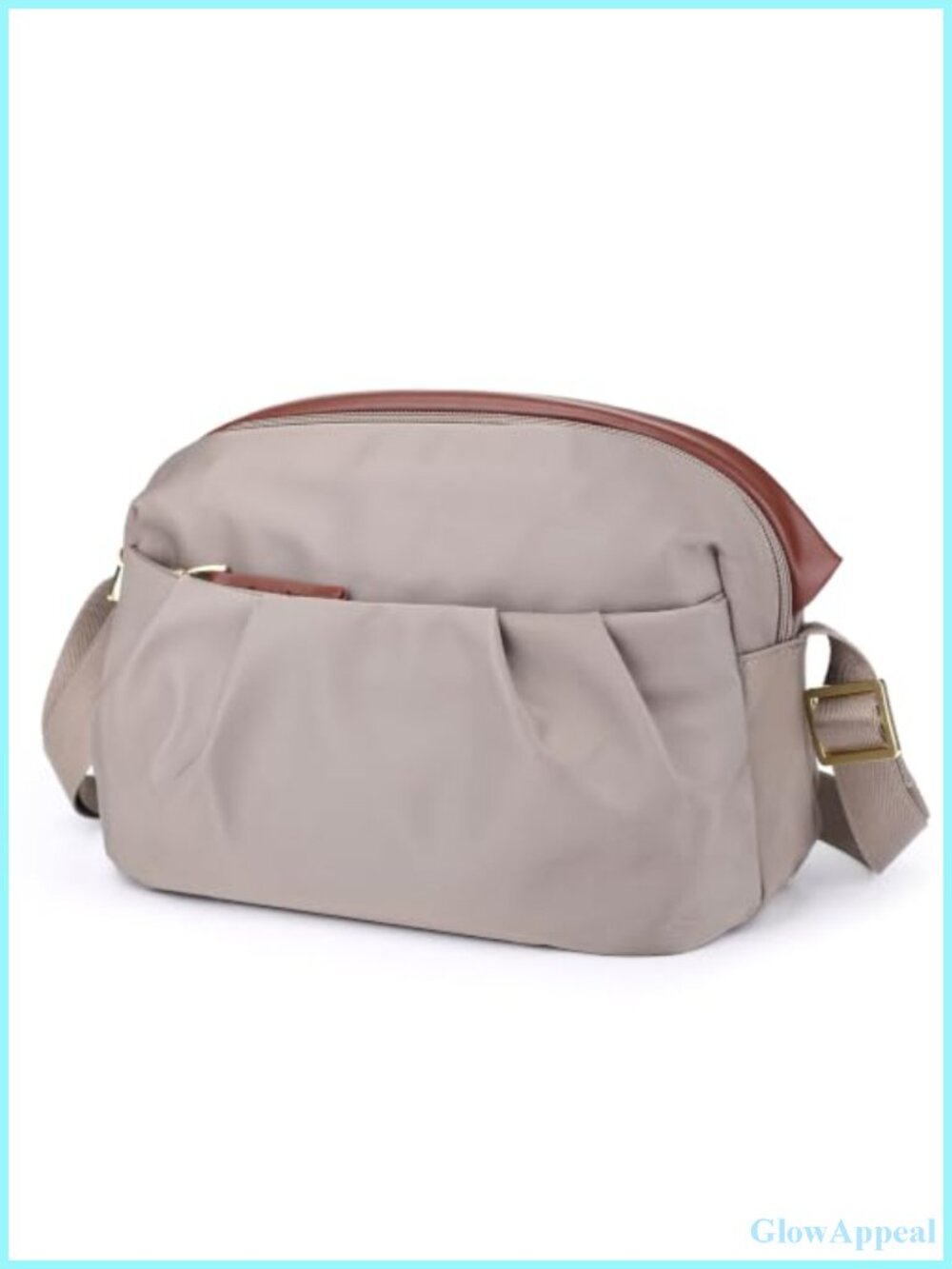 Waterproof Nylon Crossbody Bag Multi-Pocket Shoulder Purse Small Satchel